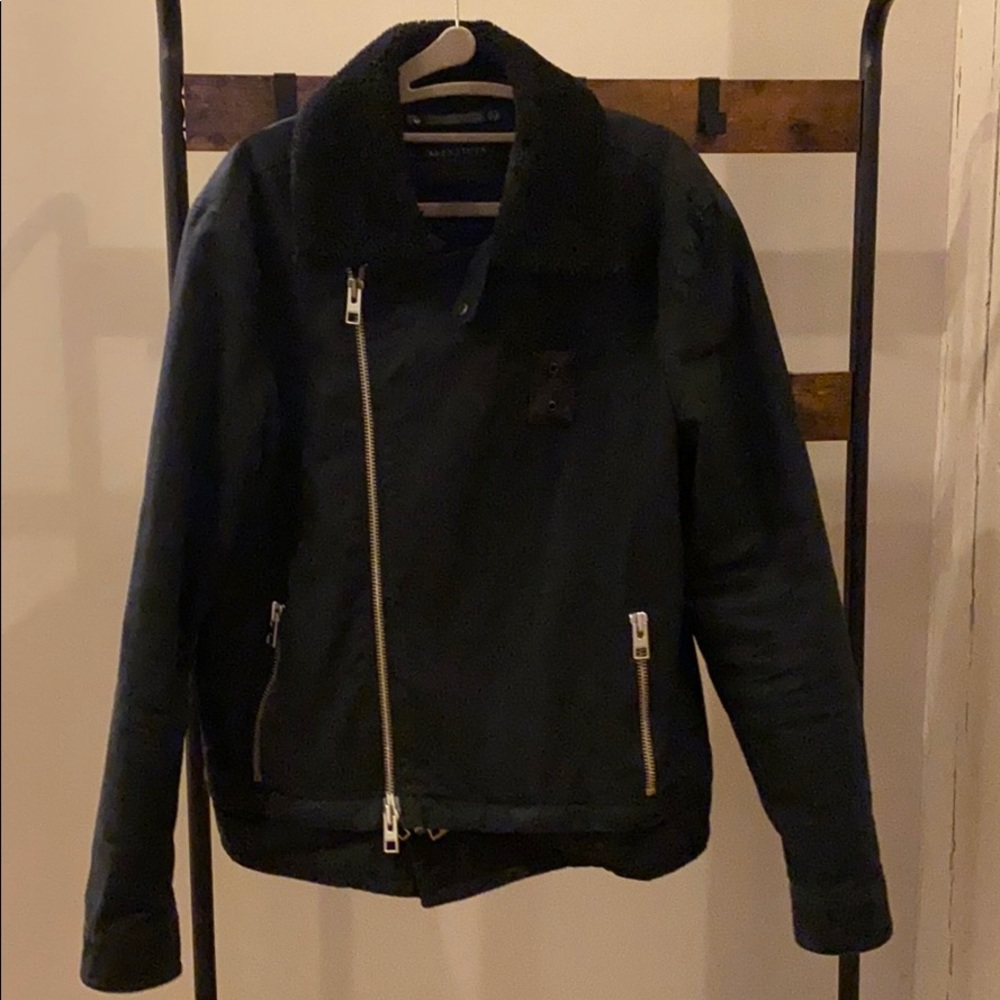 ALLSAINTS BLACK AVIATOR BOMBER